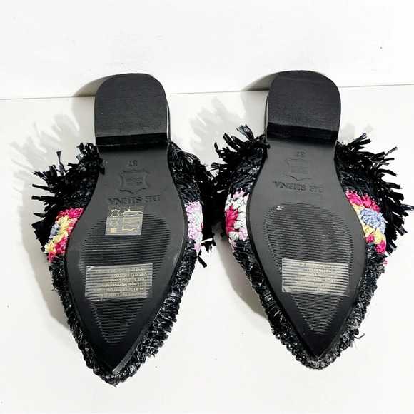 New DE SIENA woven-raffia fringed mules Size 37 - Picture 4 of 6